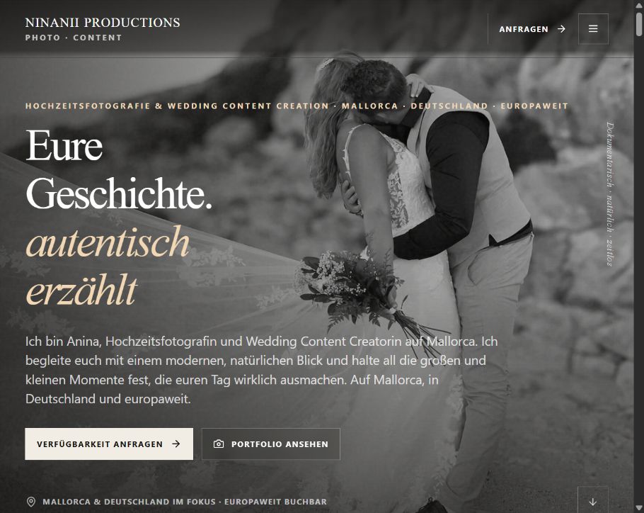Image-led Ninanii Productions home screen