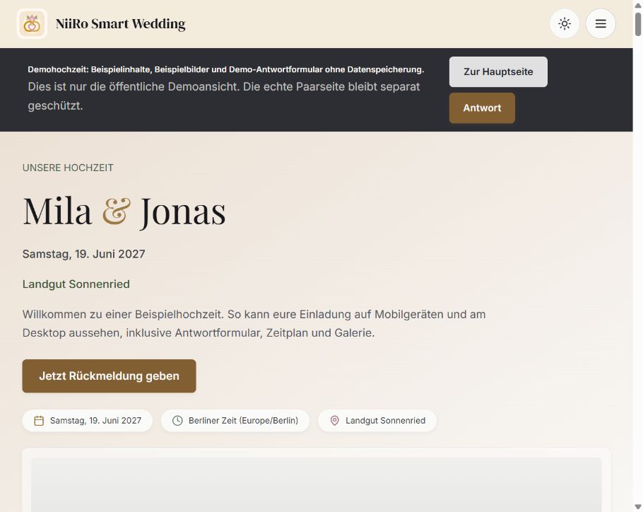 Smart Wedding invitation with RSVP and guest information